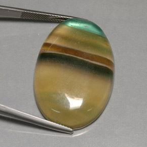 60.11캐럿 천연 멀티컬러 플루오라이트, 투명한, 34.8×22.6 mm, 투명/반투명