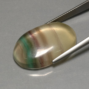35.91캐럿 천연 멀티컬러 플루오라이트, 투명한, 27.1×17.4 mm, 투명/반투명