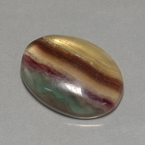 31.62캐럿 천연 멀티컬러 플루오라이트, 투명한, 25.1×18.7 mm, 투명/반투명