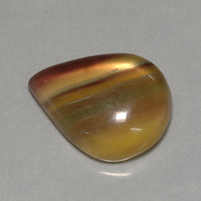 23.37캐럿 천연 멀티컬러 플루오라이트, 투명한, 22.3×17.6 mm, 투명/반투명