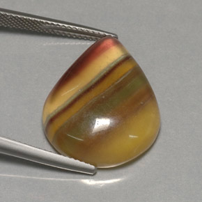 23.37캐럿 천연 멀티컬러 플루오라이트, 투명한, 22.3×17.6 mm, 투명/반투명