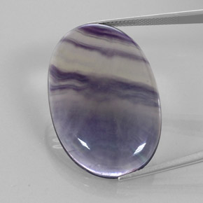 50.75캐럿 천연 멀티컬러 플루오라이트, 타원형 컷, 36.4×23 mm, 투명한