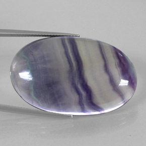 50.75캐럿 천연 멀티컬러 플루오라이트, 타원형 컷, 36.4×23 mm, 투명한