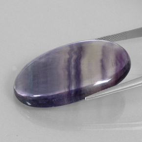50.75캐럿 천연 멀티컬러 플루오라이트, 타원형 컷, 36.4×23 mm, 투명한