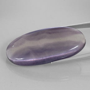 60.84캐럿 천연 멀티컬러 플루오라이트, 타원형 컷, 41.2×20.5 mm, 투명한