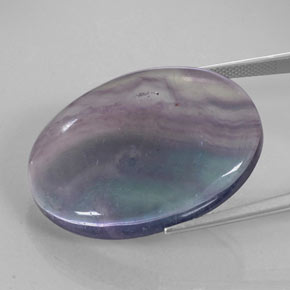 52.83캐럿 천연 멀티컬러 플루오라이트, 타원형 컷, 31.8×23.7 mm, 투명한