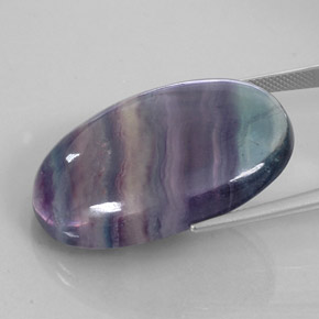 50.17캐럿 천연 멀티컬러 플루오라이트, 타원형 컷, 32.7×21.3 mm, 투명한