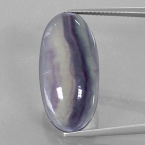 19.82캐럿 천연 멀티컬러 플루오라이트, 투명한, 25.1×12.1 mm, 투명/반투명