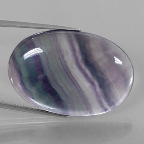 48.25캐럿 천연 멀티컬러 플루오라이트, 타원형 컷, 33.2×23.2 mm, 투명한