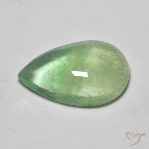 12.33ct 자연스러운 라임 그린 형석, 배 모양, 투명한