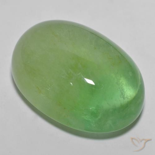 36.25ct 자연스러운 페일 페어 그린 형석, 타원형, 투명한