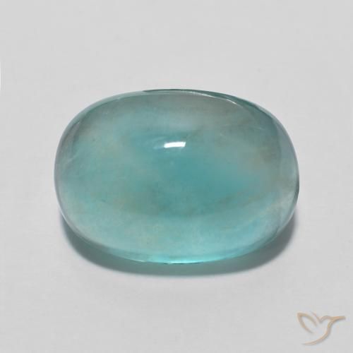 7.80ct 자연스러운 청록색 형석, 타원형, 투명한