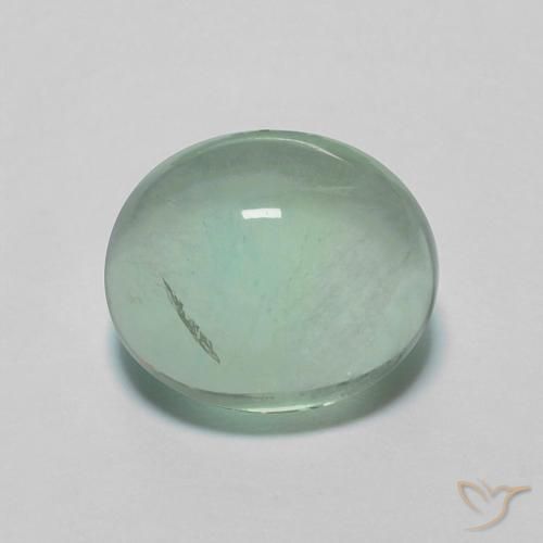 2.96ct 자연스러운 따뜻한 녹색 형석, 타원형, 투명한