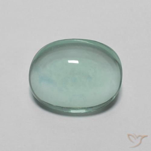 3.14ct 자연스러운 청록색 형석, 타원형, 투명한