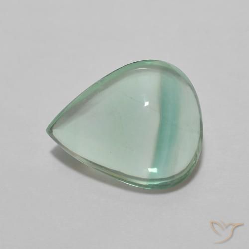 2.42ct 자연스러운 블루 그린 형석, 배 모양, 투명한