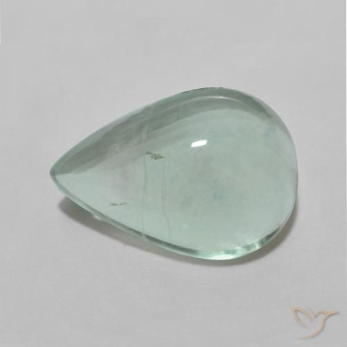 4.20ct 자연스러운 민트 그린 형석, 배 모양, 투명한