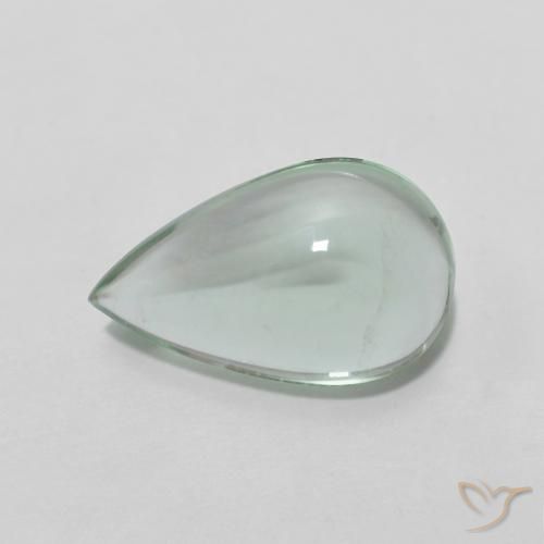 3.50ct 자연스러운 매우 밝은 노란색 녹색 형석, 배 모양, 투명한