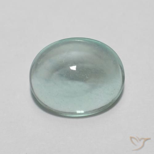 2.23ct 자연스러운 매우 밝은 청록색 형석, 타원형, 투명한