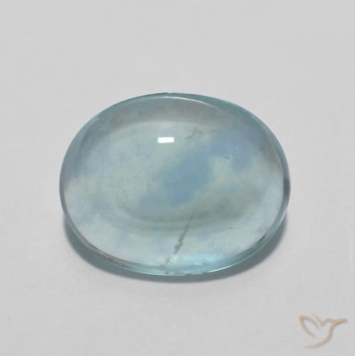 4.94ct 자연스러운 Light Bluish Turquoise 형석, 타원형, 투명한