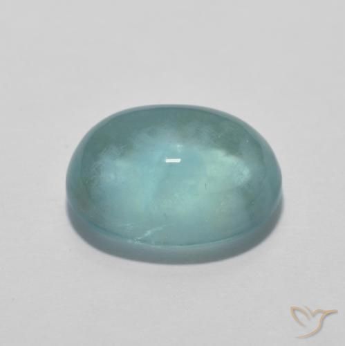 4.94캐럿 천연 Light Bluish Turquoise 형석, 타원형, 투명한