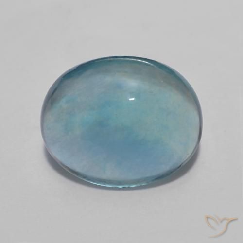 5.61캐럿 천연 물오리 형석, 타원형 컷, 투명한