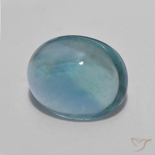 5.61캐럿 천연 물오리 형석, 타원형 컷, 투명한