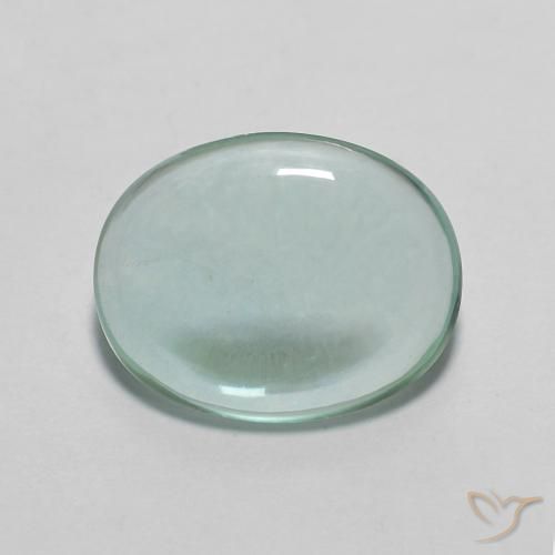 2.26ct 자연스러운 매우 밝은 청록색 형석, 타원형, 투명한