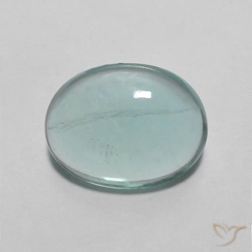2.24ct 자연스러운 매우 밝은 청록색 형석, 타원형, 투명한