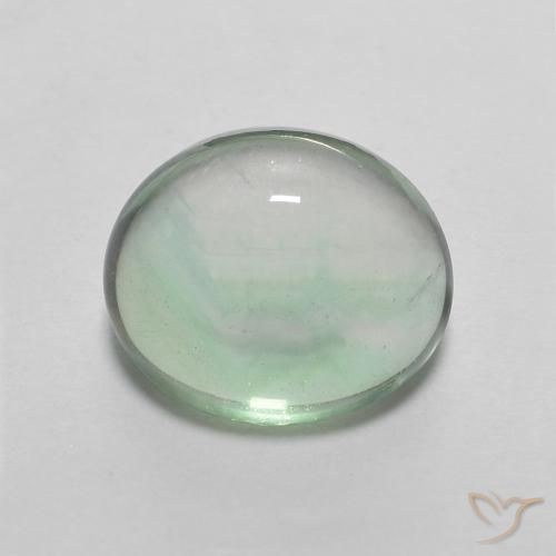3.58ct 자연스러운 라이트 민트 형석, 타원형, 투명한