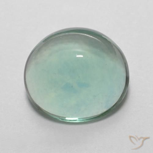 5.28ct 자연스러운 블루 그린 형석, 타원형, 투명한