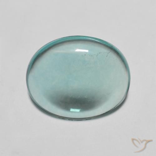 3.08ct 자연스러운 청록색 형석, 타원형, 투명한