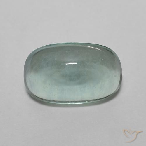 3.12ct 자연스러운 하늘색 녹색 형석, 타원형, 투명한