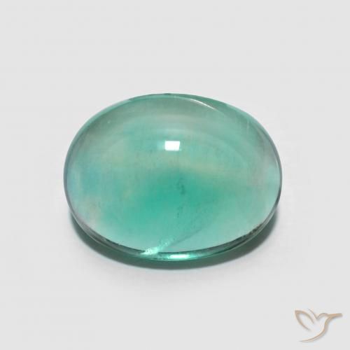 4.49ct 자연스러운 쿨 그린 형석, 타원형, 투명한