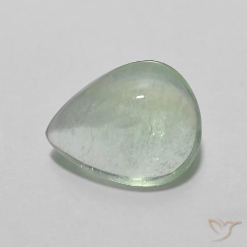 3.00ct 자연스러운 매우 밝은 녹색 형석, 배 모양, 투명한