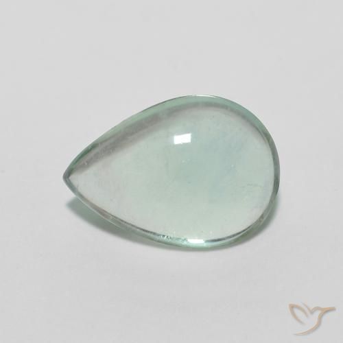 2.40ct 자연스러운 Gray Forest Green 형석, 배 모양, 투명한