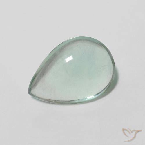 2.40캐럿 천연 Gray Forest Green 형석, 배 모양, 투명한