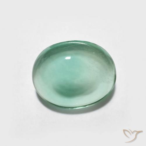 2.60ct 자연스러운 하늘색 녹색 형석, 타원형, 투명한