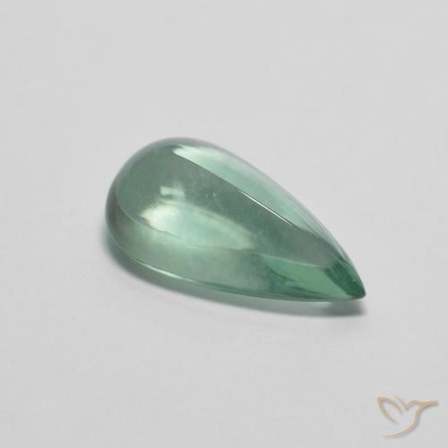 3.00ct 자연스러운 민트 그린 형석, 배 모양, 투명한