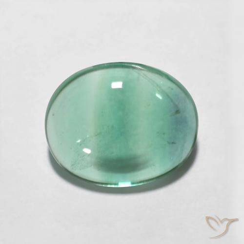 4.24ct 자연스러운 청록색 형석, 타원형, 투명한