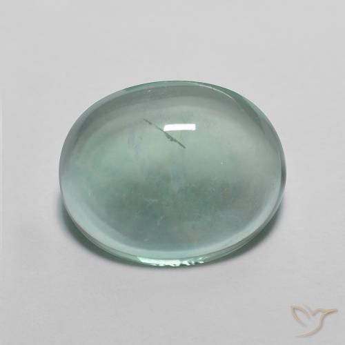 7.22ct 자연스러운 청록색 형석, 타원형, 투명한