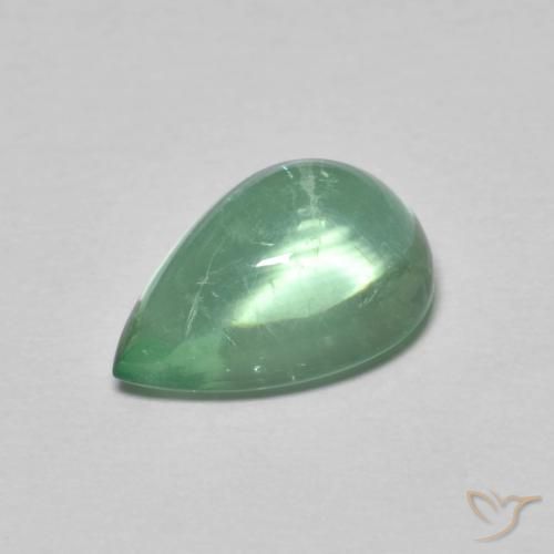 2.97ct 자연스러운 라이트 민트 형석, 배 모양, 투명한