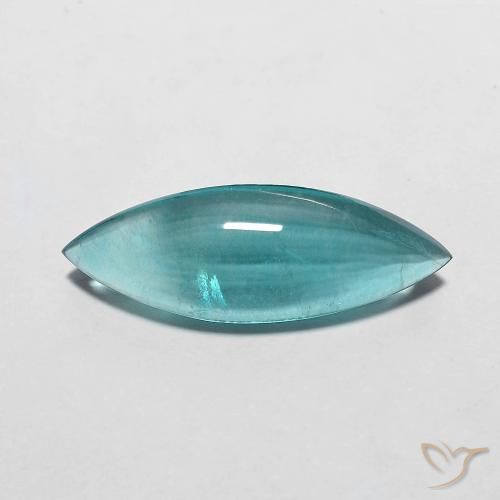 5.24캐럿 천연 강렬한 청록색 플루오라이트, 마퀴즈, 19.5×6.9 mm, 투명한