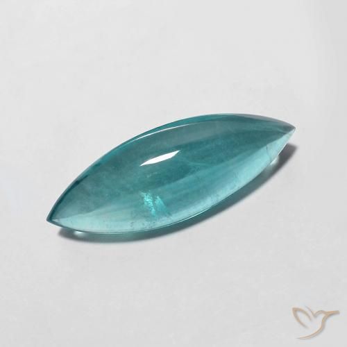 5.24캐럿 천연 강렬한 청록색 플루오라이트, 마퀴즈, 19.5×6.9 mm, 투명한