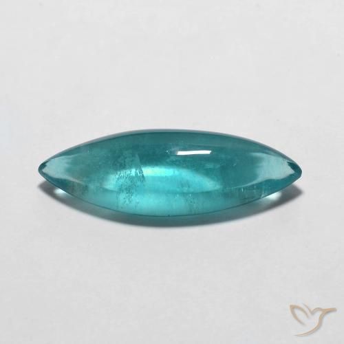 5.24캐럿 천연 강렬한 청록색 플루오라이트, 마퀴즈, 19.5×6.9 mm, 투명한