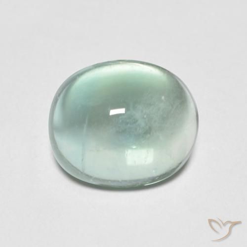 3.15ct 자연스러운 매우 밝은 청록색 형석, 타원형, 투명한