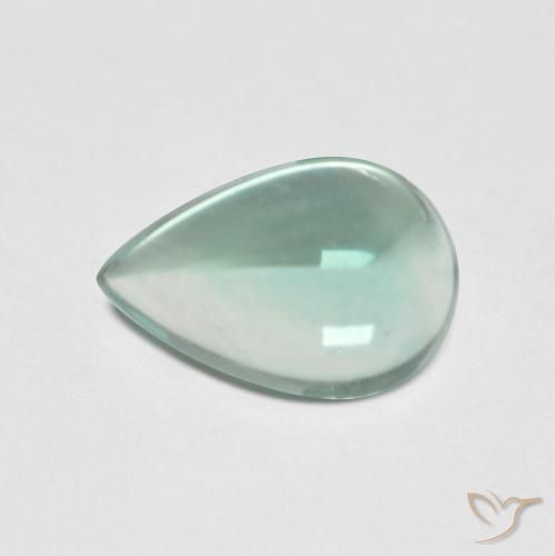 2.26캐럿 천연 매우 밝은 청록색 형석, 배 모양, 투명한