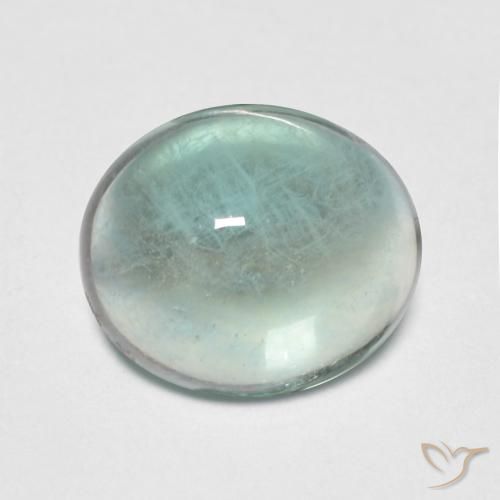 2.42ct 자연스러운 하늘색 녹색 형석, 타원형, 투명한