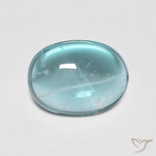 2.78ct 자연스러운 미디엄 블루 그린 형석, 타원형, 투명한