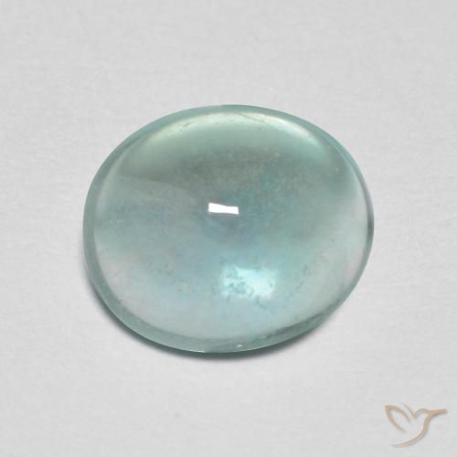 2.19ct 자연스러운 옅은 녹색 형석, 타원형, 투명한