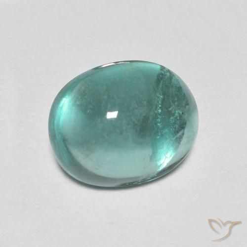 2.25ct 자연스러운 하늘색 녹색 형석, 타원형, 투명한